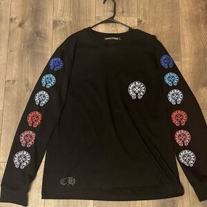 Chrome Hearts Black and Red Long Sleeve Tee
